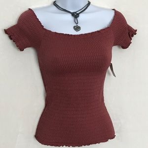 Free People Moulin Smocked Off-the-Shoulder Top